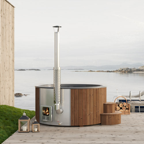 SaunaLife Model S6N Soak Series Home Wood-Burning Hot Tub, Natural - image 2