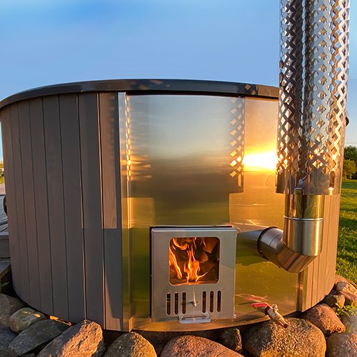 SaunaLife Model S4N Soak Series Home Wood-Burning Hot Tub, Natural - image 5
