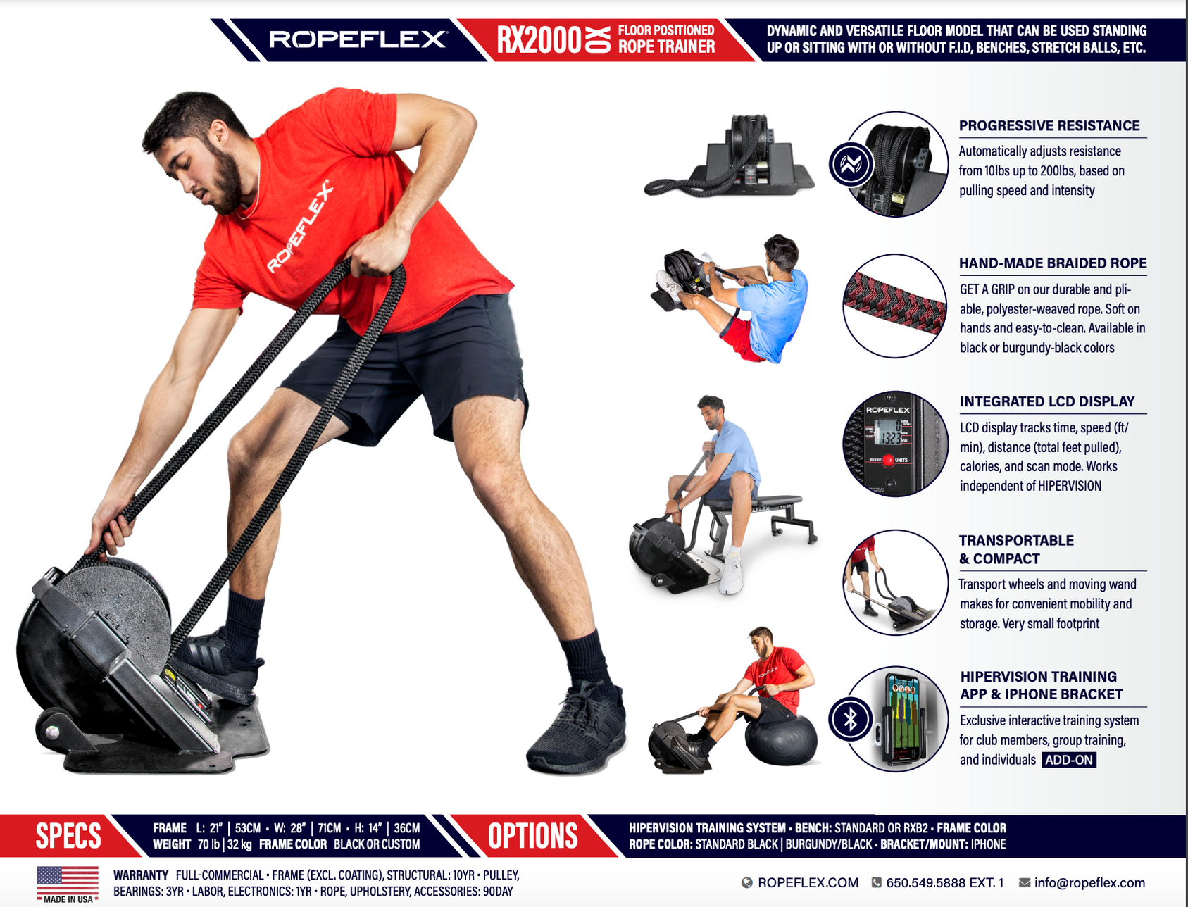 Ropeflex RX2000 OX Rope Trainer Pulling Machine | Peak Flow Fitness