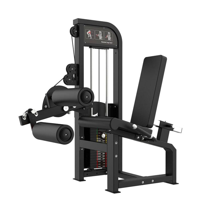Muscle D Fitness Excel Seated Leg Curl - Selectorized Hamstring Curl — front view