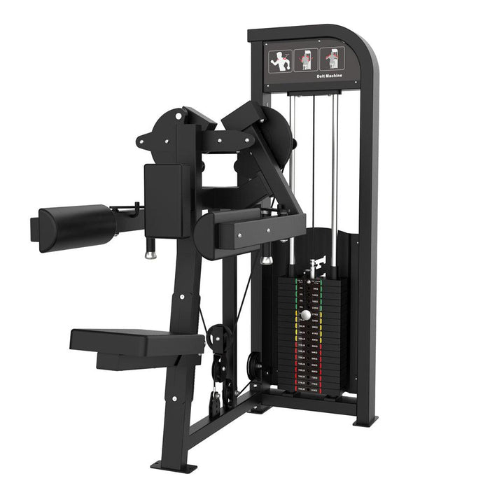 Muscle D Fitness Excel Side Lateral - Selectorized Delt Raise - Gas Shock Assisted Seat Adjustment — front view