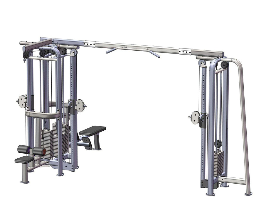 Muscle D Fitness 5 Stack Megatron Deluxe Jungle Gym 3 Colors - Commercial-Grade , Lat Pull, Low Row, Functional Column