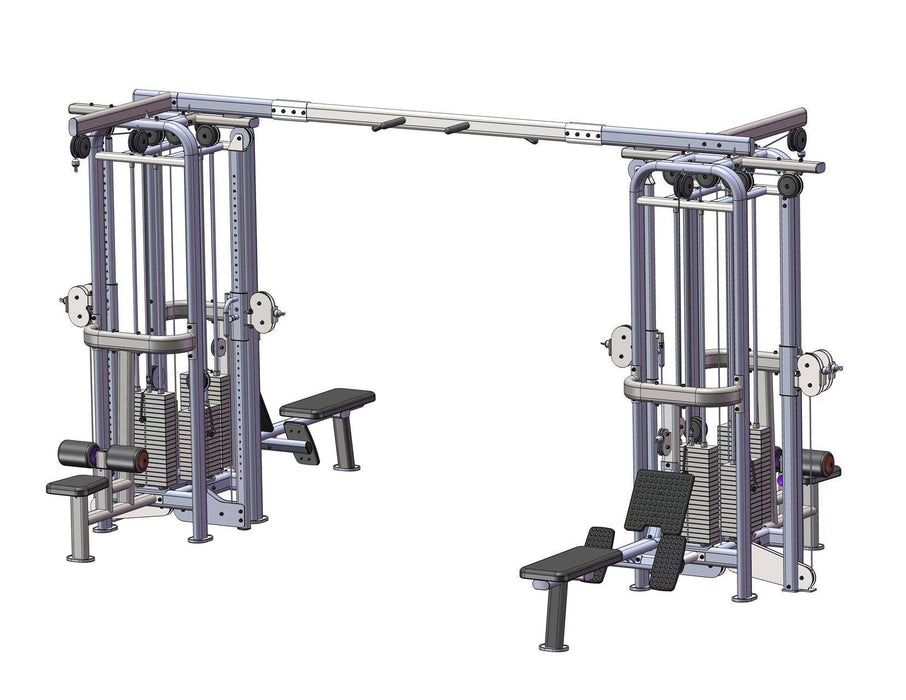 Muscle D Fitness 8 Stack Megatron Deluxe Jungle Gym 3 Colors - Commercial Grade Selectorized Multi-Station