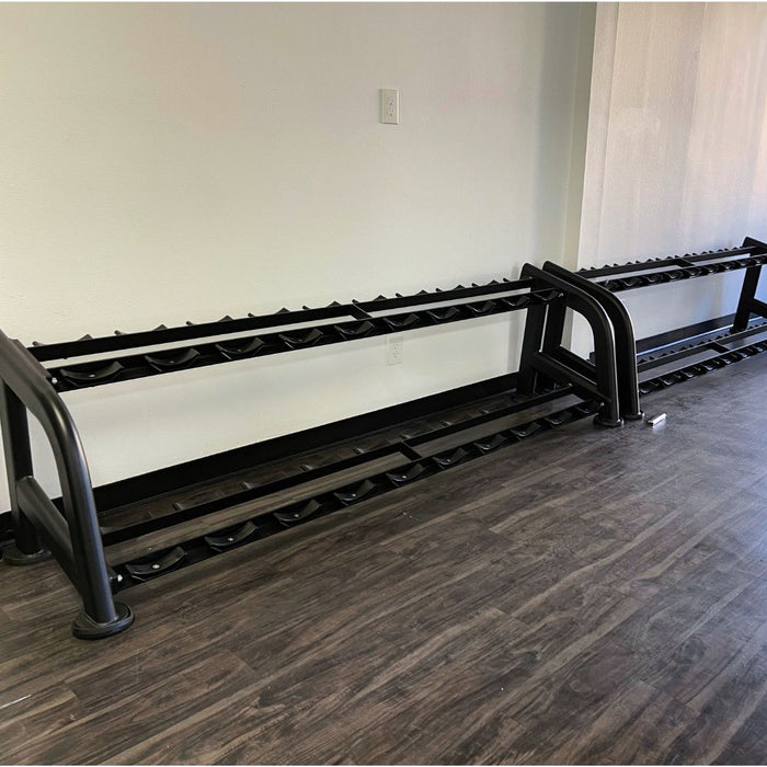 Muscle D Fitness Sweet 2-Tier Dumbbell Rack — adjustment mechanism
