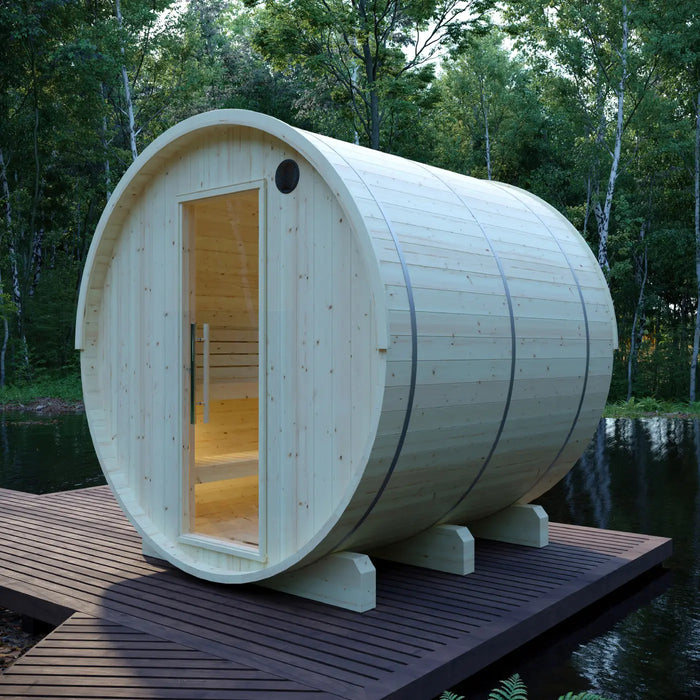 Finnish Sauna Builders Tampere Finnish Barrel Sauna with WiFi Heater - Finnish Sauna Builders — close-up feature
