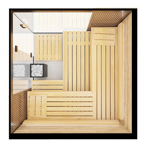 ThermaSol Aalto Sauna Cabin Indoor Sauna Kit, Semi-Panoramic Glass - image 3