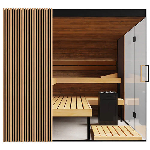 ThermaSol Aalto Sauna Cabin Indoor Sauna Kit, Semi-Panoramic Glass - image 5