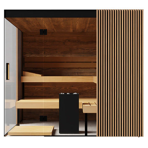 ThermaSol Aalto Sauna Cabin Indoor Sauna Kit, Semi-Panoramic Glass - image 4