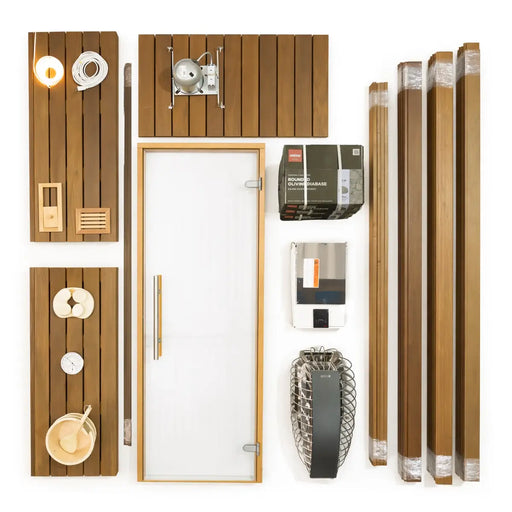 Finnish Sauna Builders Custom Indoor Sauna Room - 7' x 10' x 8' - Finnish Sauna Builders — interior bench layout