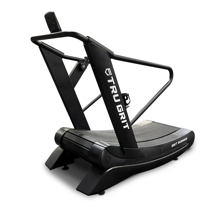 Tru Grit Grit Runner curved manual treadmill angle view