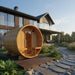 Finnish Sauna Builders Turku Finnish Barrel Sauna with Terrace and WiFi Heater - Finnish Sauna Builders — interior lighting