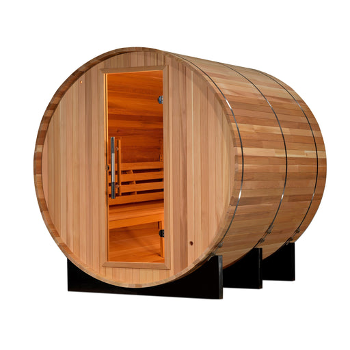 Golden Designs Uppsala 4 Person Barrel Traditional Steam Sauna Canadian Red Cedar Gdi-Sj-2004-Ced