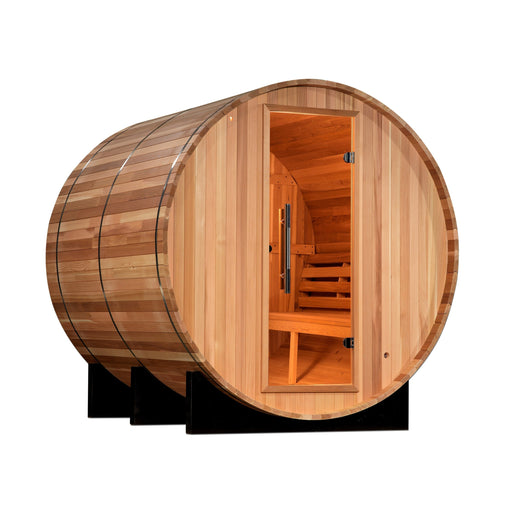 Golden Designs Uppsala 4 Person Barrel Traditional Steam Sauna Canadian Red Cedar Gdi-Sj-2004-Ced