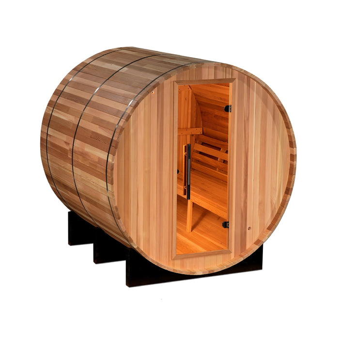 Golden Designs Uppsala 4 Person Barrel Traditional Steam Sauna Canadian Red Cedar Gdi-Sj-2004-Ced