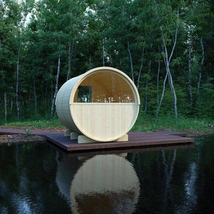 Finnish Sauna Builders Vassa Finnish Barrel Sauna with WiFi Heater - Finnish Sauna Builders — additional view 16