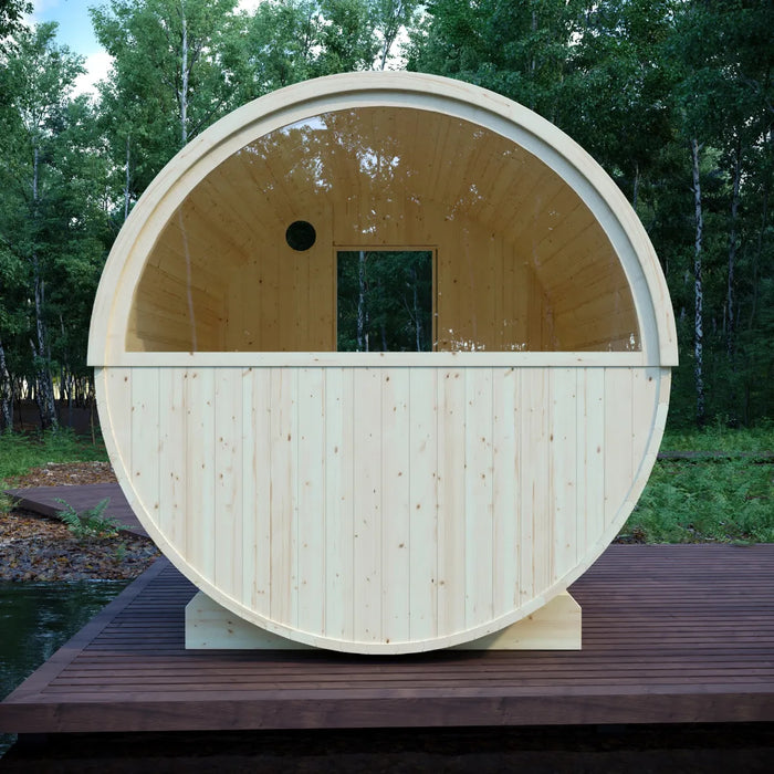 Finnish Sauna Builders Vassa Finnish Barrel Sauna with WiFi Heater - Finnish Sauna Builders — additional view 18