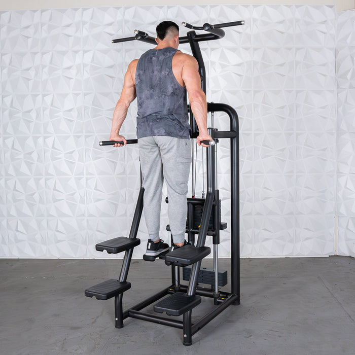Muscle D Fitness Vogue Assisted Chin/Dip - Adjustable - Pin Selectorized - Back Tricep Combo