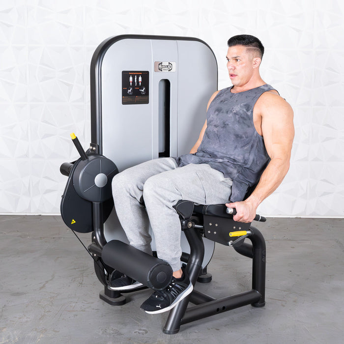 Muscle D Fitness Vogue Leg Extension - Adjustable Seat - Pin Selectorized - Quads Workout — grip and contact surface