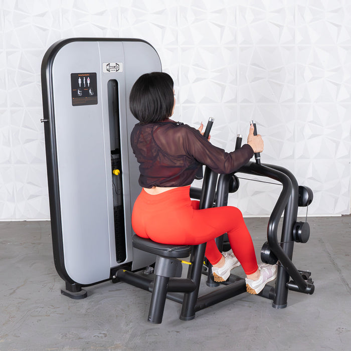 Muscle D Fitness Vogue Seated Row - Adjustable Seat - Pin Selectorized - Lat Workout