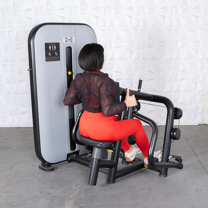 Muscle D Fitness Vogue Seated Row - Adjustable Seat - Pin Selectorized - Lat Workout