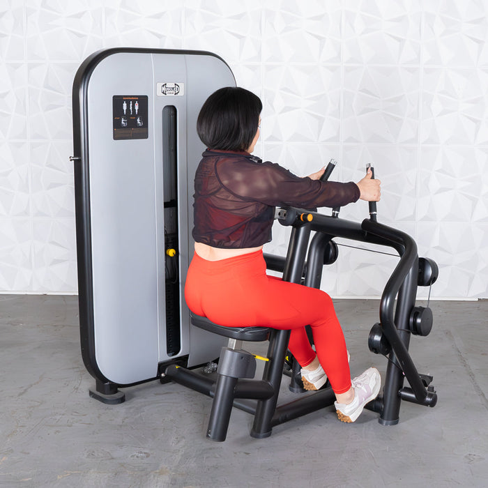 Muscle D Fitness Vogue Seated Row - Adjustable Seat - Pin Selectorized - Lat Workout