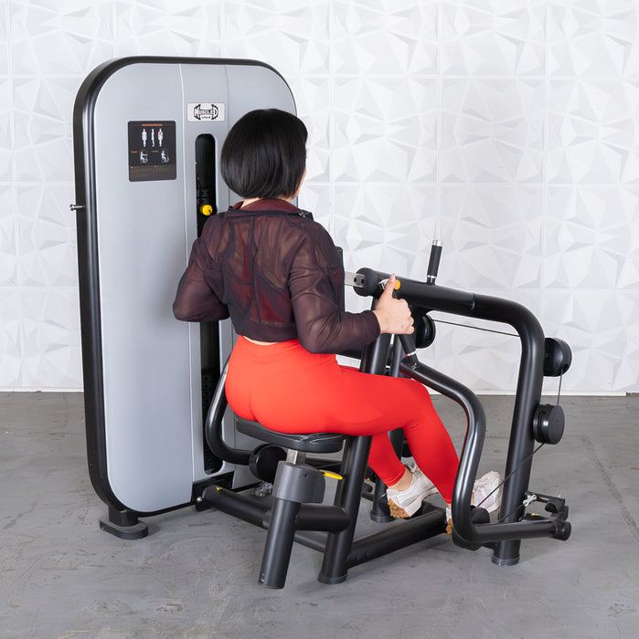 Muscle D Fitness Vogue Seated Row - Adjustable Seat - Pin Selectorized - Lat Workout