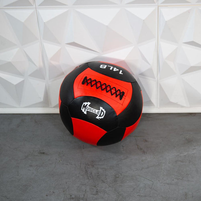 Muscle D Fitness Medicine Ball / Wall Ball - Muscle D Fitness - Heavy Duty Stitching - Multi-Panel Design -... — side profile