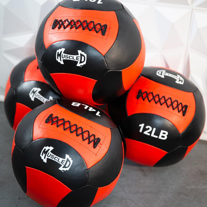 Muscle D Fitness Medicine Ball / Wall Ball - Muscle D Fitness - Heavy Duty Stitching - Multi-Pan... — grip and contact surface