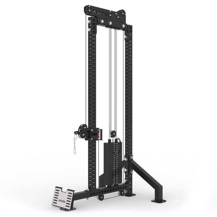 XMARK Commercial Single-Stack Functional Trainer, Low Row, Cable Attachments — weight load capacity