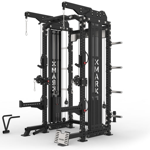 XMARK Commercial Half Rack Functional Trainer, Dual 220-Pound Stacks — front view