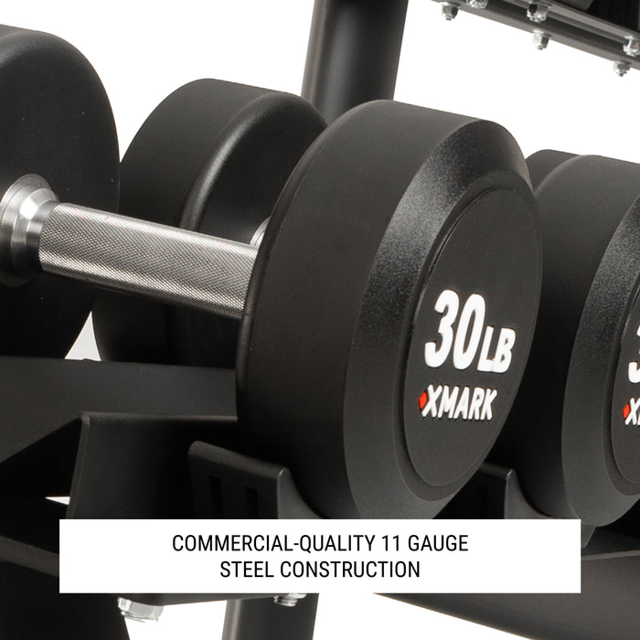 XMARK Commercial 3-Tier Dumbbell Racks - 15 Dumbbell Pairs — grip and contact surface