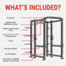 XMARK Viper Power Rack with Storage & Flip Down Safeties — side profile