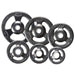 York Barbell 2″ Iso-Grip Rubber Encased Steel Olympic Plate Sets — front view