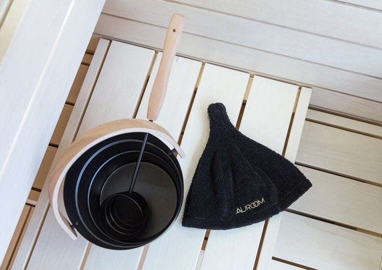 Auroom Sauna Pail & Ladle Sauna Bucket & Ladle, Black Aluminum - image 4