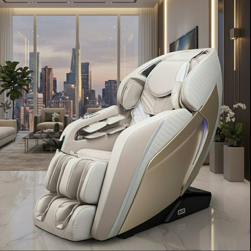 AmaMedic 3D Integra – 3D Massage Mechanism & SL massage chair upright in living-room setting