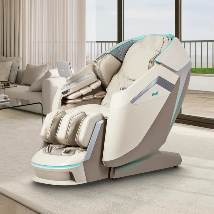 Osaki Ai Apex Duo – 4D Massage Mechanism & 5D Massage Mechanism reclined in zero-gravity position showing full body coverage