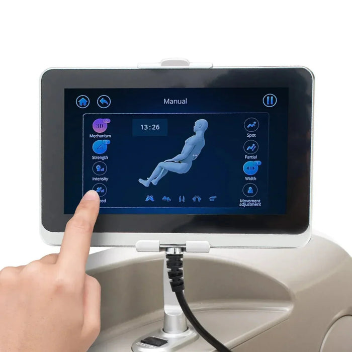 Titan Arcadia 3D LE – 3D Massage Mechanism & SL touchscreen / control panel close-up