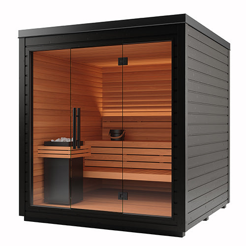 Auroom Mira L Outdoor Modular Cabin, DIY Sauna Kit, Black