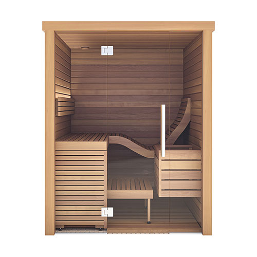 Auroom Baia Glass DIY, Thermo-Aspen, Indoor Sauna Kit, Up to 2 Persons