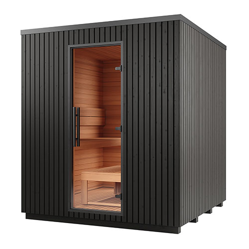 Auroom Garda Outdoor Sauna Cabin Outdoor Modular - GAR-BLACK-90X90R-L - image 2
