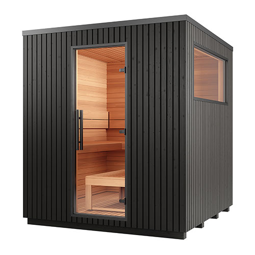 Auroom Garda Outdoor Sauna Cabin Outdoor Modular - GAR-BLACK-90X90R-L
