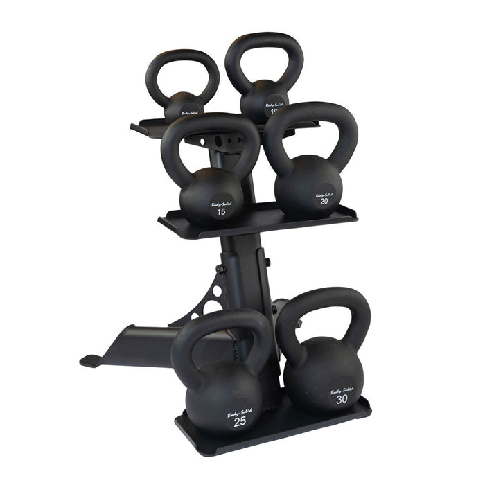 Body Solid 105 lb. Powder Coat Kettlebell Package with Rack - KBRS105Pack