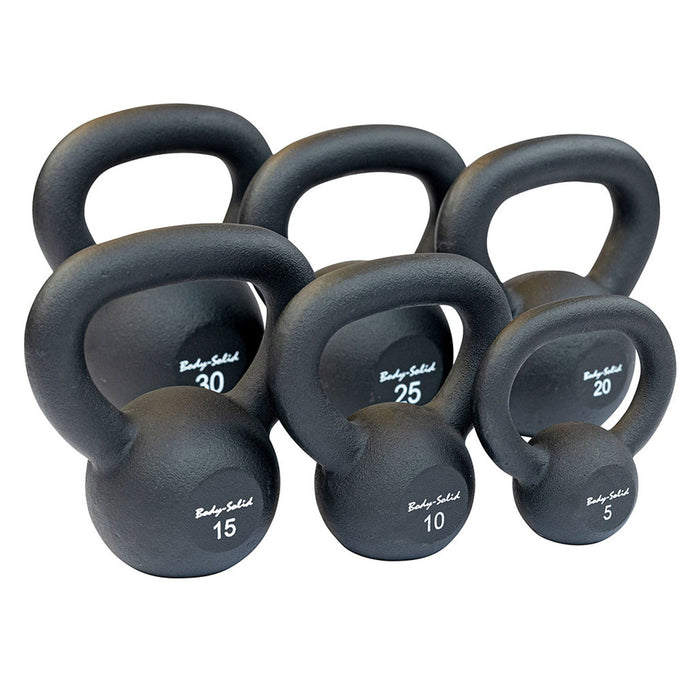 Body Solid 105 lb. Powder Coat Kettlebell Package with Rack - KBRS105Pack