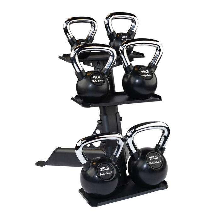 Body Solid 105 lb. Premium Kettlebell Package with Rack - KBCS105Pack