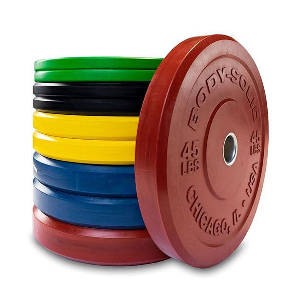 Body Solid 260 lb. Chicago Extreme Color Bumper Plate Set - OBPXC260