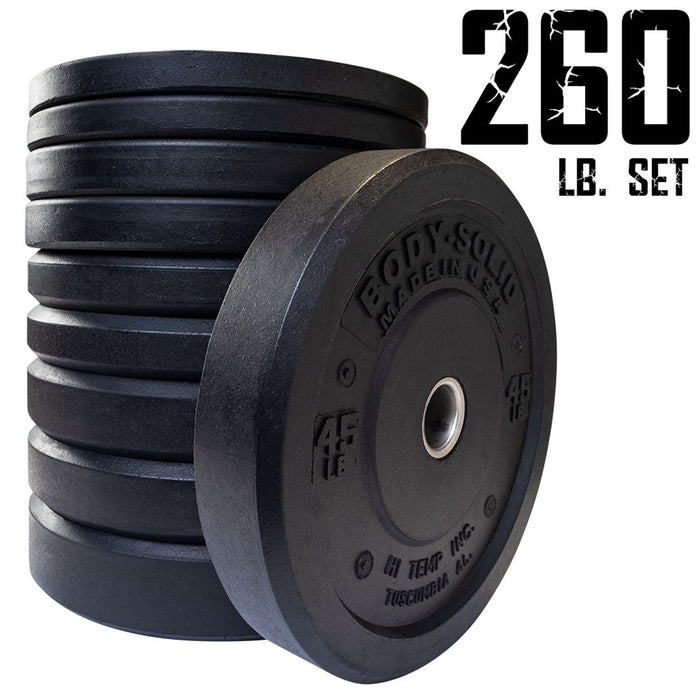 Body Solid 260 lb. Premium Bumper Plate Set - OBPH260