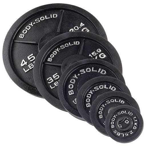 Body-Solid 455 Lbs. Cast Iron Olympic Weight Plates - Osb455