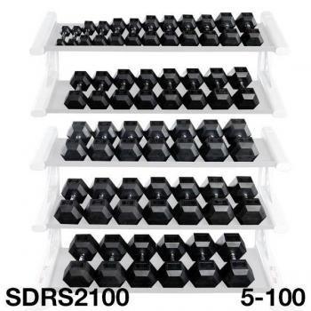 Body Solid 5-100 Lb. Rubber Hex Dumbbell Set - Sdrs2100 Dumbbells