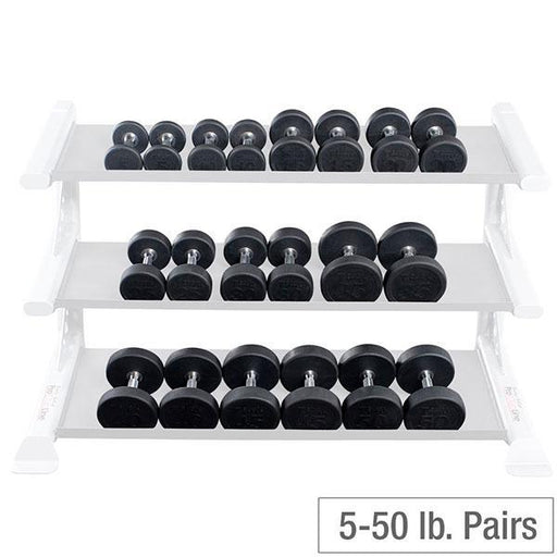 Body Solid 5-50 Round Rubber Dumbbell Set - Sdps550 5-50Lb Pair (550Lb Total) Dumbbells