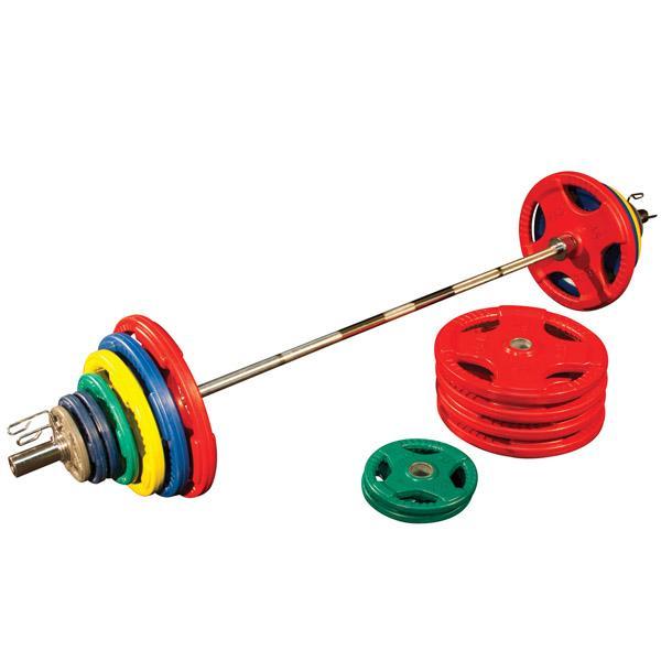 Body Solid 500 Lb. Olympic Colored Rubber Grip Plate Set - Orc500S Plates